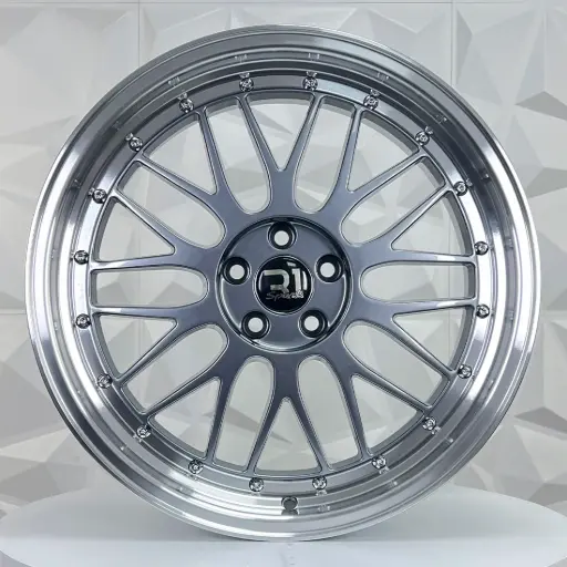 [184545F] RIN 18X8.5 5-100 R1 SPORT QC1120 GUNMETAL MACHINE LIP ET35 CB73.1